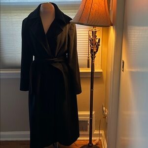Calvin Klein Black Women's Coat Wrap Angora Wool Blend 6P❄️☃️⛄️